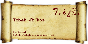 Tobak Ákos névjegykártya